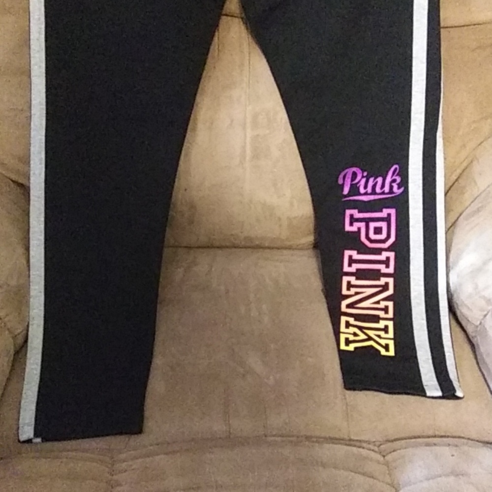 VS VICTORIA'S SECRET PINK YOGA LEGGINGS NEON UMBRE
